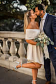 I ordered this dress for our civil marriage ceremony and it fit perfectly! It was pretty comfortable, too. I wore it during the ceremony, pictures, and then out to dinner. I received so many compliments, too! - Allie M.