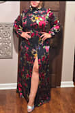 This dress was classy and unique. The bank is WIDE open so either be prepared to have your back out or buy something to wear underneath. The buttons at the neck had already popped off when I pulled it out of the package, but the dress is so pretty it was worth replacing them/pinning it. - Joy B.