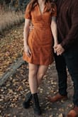 This dress fit perfectly, I'm usually a small or xsmall depending on fit. This had a little stretch to it, so it was comfortable to wear and the style was perfect for a fall family photo shoot. Lulus never disappoints!! Will definitely be wearing again. - Chelsea S.