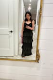 Fun but also classy. You're gonna get a lot of compliments. I'm petite so I had to adjust the straps and the hemline by cinching the waist area because I would be mopping the floor otherwise. I wore 2.75 inch stiletto heels. I liked the dress touching the floor from the back while the front sits just above the feet. I am able to walk without worrying about tripping. Overall, it was a great purchase. - Janice B.