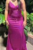 This dress fit me very well and had room to breathe. The color is very pretty and was perfect for the occasion! - Lizzie H.