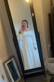 I ordered this for my engagement pics. The only downside is it's a little see thru. It is a great price and great quality! Very form fitting! I don't normally like how I look in white but absolutely love this. - Abigail N.