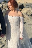 I couldn't have asked for a better dress for our micro wedding! It was perfect for beach photos and rustic ceremony! I absolutely loved the lace and off the shoulder look! The only issue was if you have a bigger chest it can look a little off, so might need altering, which I didn't have time for, but other than that I loved it! - Courtney P.