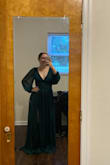 This dress is gorgeous! Arrived quickly. Good quality. Very low neckline and very long; to those buyers who want something more modest and who are on the shorter side! - Elisabeth P.