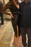 Sexy, nice length. Very flattering. Snug but forgiving and I sized down after reading reviews. - Catherine B.