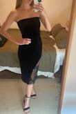 I'm normally a small in my other Lulus dresses, but since this was strapless, I sized down and the XS fit perfectly. Felt very sexy in this dress! The velvet material does not wrinkle so this dress would be great to pack! - Michelle P.