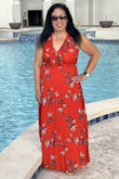 I'm not tall but I love this dress. The gown length is perfect for me so no alterations. The dress covers my legs and the open back does not bother me. - Karen S.