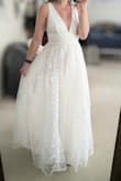 This dress fits very true to size and is almost short enough for me (5'3") whereas other dresses are almost a foot too long. Very nice quality material. - Jenna M.