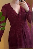 Really elegant dress, i love how it wraps around and fits perfectly to your waist. I will wear it for a winter wedding as a maid of honor, and the bride also "approved" the dress. I am small so the lenght comes above the ancles which is great, the sleeves arent too wide. Works well for me! - Anastazija M.