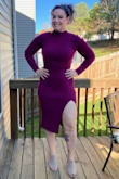 I wore this dress to an indoor/outdoor November wedding and it was perfect for her occasion! The material is quite heavy and cozy, but the shorter skirt kept it from feeling too overwhelming. I'm quite tall and I got an XL, which actually was a bit too big around the bust and shoulders, despite me having very broad, muscular shoulders. I think you could err on the side of slightly smaller for this dress, if you were uncertain. I got lots of compliments and danced the night away in this dress! - Abbie D.