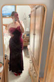 Dramatic Stunner Navy Velvet Bow Strapless Maxi Dress