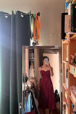 The color was sooo beautiful and looked exactly like the pictures. It was a little loose around the waist for me and could have been tighter (I got the smallest size) but overall, great dress. Only reason why I returned was because the chest was weird for me and was too big. It's def for someone with bigger boobs. For reference, I'm on the smaller side for chest size. Tie straps also not great - Ann W.