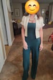 Lulus- who knew?? This one piece outfit was amazing! I bought the xs but was worried it was too small. It wasn't! Material was soft but sturdy. Had some stretch to it and didn't wrinkle when you sat down. The top design was absolutely flattering for shoulders and arms. I paired it with a half jacket and matching chunky jewelry. So many compliments!! - Tristan N.