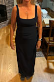 I bought this to wear to a wedding. I'm 5'11 and 157 lbs. This definitely flatters my older figure. Highly recommend. It's lightweight and perfect length with low heels (1.5 inch) - Joanne M.
