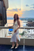 This dress was beautiful. I wore it on my bachelorette trip to our fancy dinner. I am dying to wear it again! It does need steaming, as it will easily wrinkle, but that's not a huge detail to me! - Ella O.