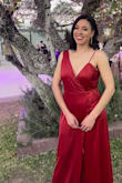 The dress fits perfectly to your size, is so comfortable, light and breathable fabric that makes you look wonderful!

In the wedding the music made you want to jump, so not the best of the ideas because of the leg partition, it will open when you move too much xD and the slim side of the cleavage tends to move if you move a lot as well xD

So just dance the slow ones and you are good to go! - Paloma F.