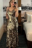 I love this dress and it looks so much more expensive than it is. I'm 6'0" so I wish it was like three inches longer but it was still a nice length. The stretch and fit was very comfortable and I got tons of compliments! - Ashley H.