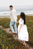 I absolutely loved this dress for our engagement photo shoot. It had good movement and was flattering. I did need to use dress tape in the chest area but it worked out fine. It was long enough for him to carry me and not show off anything. - Laura G.