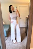 These pants are sooo comfortable. Great for tall girls who still want to wear heels! Make sure you take a few minutes to iron them before wearing. - Brittney S.