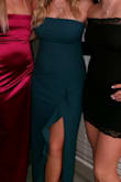 Such a cute dress. Stretched throughout the night so I never felt suffocated. Stayed up all night so I could move without worrying it would fall down. It is a little long if you're short, if I was not wearing heels it would drag on the floor but 10/10 dress. - Alli J.