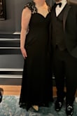 I bought this dress for a black tie wedding and it was perfect, although I did have to get it hemmed because it was so long. The hemming cost me more than the dress itself because of the fabrics, but I bit the bullet because I didn't have the time or energy to find another dress, and I loved this dress. It was really comfortable and the silhouette was flattering. Couldn't wear a bra because of the back but didn't have to because there was enough built-in support. Would wear it again in a heartbeat if the occasion ever arises. - Kathryn H.
