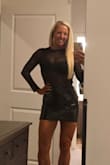 This bodysuit is everything!! It's obviously see through so I paired it with a black bra and black mini skirt. - Tina M.