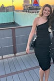 Wore this dress for my friend's birthday. Really like the fit and the ruched details on the side are very flattering. My only critique is that it is quite long on me (went past my knees). - Ali S.