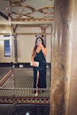 I enjoyed wearing this dress and I received many compliments. The material is very nice and if you're wearing heels the length is good for someone like myself who is short (5'0). My only concern is the bust area. I am thicker in the hips and thighs area, but smaller waist and bust. I had to return the M and purchase the S. I used a pin to tighten the bust area even with the size S. - Jenay B.