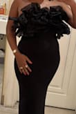 I wanted to like this dress because the fit was great, but the ruffles are done very cheaply and therefore are not as advertised. It looks better in pictures than in person but not a bad last minute option - Sandra U.
