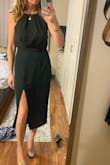 At first I bought a small which fit perfectly in the chest but too tight around my hips&.and I have zero hips so that was a first for me. I exchanged for a medium and now the chest and hips are too big. I am built pretty much straight up and down and my only "curves" are on my chest. Loved how simple this dress was for an upcoming work Christmas party but it just wasn't going to fit right without alterations which I didn't have time to get done. This was returned. - Jena S.