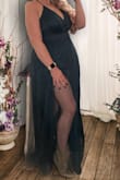 I got this to wear to a Mardi Gras ball. I am 5'4 and it was way too long but got it hemmed quickly. It was really beautiful in person. - Jessica T.