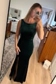 The dress fits great. I'm normally a small/medium but took a chance on the small and I'm SO glad I did. It's almost too big but it'll work. It also came in really wrinkled so I'll have to get it steamed but besides that it's a beautiful, comfortable dress! - Kristin R.