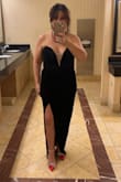 When I saw this I knew it would be perfect for the Christmas party I would be going to with my husband. I am 55, so I was reluctant at first. I didn't want to be 55 trying to be 25. I knew I could rock it. It's absolutely gorgeous, there's some stretch to it, no issues with the zipper or anything. Wore red heels for a pop of color with gold statement earrings. - Elizabeth T.