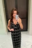 This dress fit me like a glove! The cleavage reveal was little more than I expected but still tasteful. My fiancé was blown away by the dress and is still talking about it 4 days later. Would love to wear it again to a NYE party or fun cocktail hour. Highly recommend! - My G.