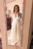 This is a super flattering dress for a curvy body! I loved it the moment I slipped it on. I have never felt that way in a wedding dress try-on before, and that was a great feeling! I will need to figure out support for my bust, and it will need to be hemmed, but other than that, I can't wait to wear it! - Marianna C.
