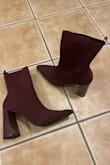 I usually wear a 7/7.5 and the 7.5 is a little tight on my foot. I'd size up half a size. The sole is pretty cushioned which is nice. With the sole, the heels are closer to 5" than 4". A little high for a size 7.5 foot. If they weren't so cute I'd probably return! - Hunter H.