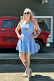 When you find a good dress, order it in every color!  That goes for this dress. One of the very few dresses that has an actual, sturdy zipper in the back. This dress will pop and accentuate your figure and curves in all the right places! If you have a mommy belly, you'll never know in this gorgeous dress!!! I love to wear it as is or with one of my baseball jerseys over it. - Kandice M.