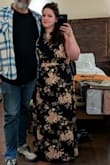 I bought this dress to wear to a wedding welcome dinner. It was so pretty in person, and very comfortable. I got a lot of compliments, and was surprised at good good the quality was; I normally don't care for unlined dresses.

Once I got the top tied tightly enough it didn't even do that weird side-boob flare so many dresses of this style do. 

I didn't love the seam where the top and dress meet, but fortunately, I ended up hemming about 7 inches from the bottom and used the waste to create a lovely sash style belt to hide the seam. It was basically perfect after that. - Cristina U.