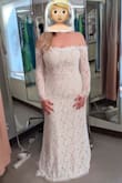Beautiful dress for a winter elopement! Only issue is the zipper as many others have stated. I'm going to have it replaced but no other alterations are needed. - Tara M.