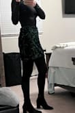 This skirt is super cute and perfect for a holiday party but it didn't look the way I expected. I normally wear mini skirts to look short, and I wear them with bodysuits so I like a tight look around my waist. This waistline on this is bulging, maybe it's just on me since I'm a small girl. - Laura H.