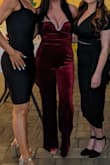 This jumpsuit is perfect for any holiday party or event!!! Wore it to my company Christmas party & got so many compliments! It is such a pretty color, & so soft & comfy. Buy it! - Shaelyn H.