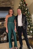 Loved this outfit! Perfect color for a holiday party and super trendy with one sleeve. I dressed it up with a sparkly belt. Worked perfect! - Michelle L.