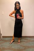 This dress was perfect! Just enough sexy but still classy! The material is thick and stretchy so it felt good on! The slit on the side wasn't too high and perfect! - Allison M.