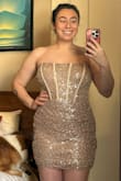 If you've got a booty, this dress will be short on you. I loved it but wanted to be comfortable dancing at my event! - Sarah M.