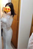 This was a dream wedding dress at a fantastic price! I tried both an XS and S, and found the XS worked best for me. No bra needed, but I used Lulus Hollywood Silicone Cover-Ups. The dress was comfortable, fitted, and flattering. The material is not extremely stretchy. With the off-the-shoulder sleeves, I couldn't raise my arms very high but it still worked out fine. - Natalie D.