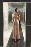 I've purchased several event dresses from Lulu's. They all fit great, but this one was my favorite! It was the perfect dress for the holiday gala I went to and I received so many compliments. I'm usually a 4/6 in other dresses. I have a slim curvy shape, and the size medium fits perfectly. - Carlie T.