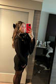 I wore this dress to a winter wedding with tights and it was perfect! I was a little skeptical about wearing black to a wedding, but most of the girls there were also wearing black. The dress was a little tight on my stomach, but it was still super cute and comfy! - Lyndzey M.