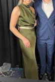 I wore this dress to my work Christmas party and loved it! Length was great with a small heel. I noticed a previous reviewer wearing a belt and ordered one as well. Highly recommend! - Jillian G.