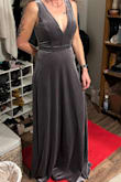 I purchased three dresses from Lulu's anticipating having to return 1 or 2 of them bc of size, comfort or something, but ALL THREE turned out to be fabulous. (I'm keeping them all!) This dress is made out of thick, heavy, velvet fabric with a soft, stretchy liner. It was extremely long and I had to hem it (took off about 5 inches). But that is a small price to pay for how fabulous this dress is. I'm wearing it to a winter wedding in a barn, with cowboy boots and a Jean jacket. I love this dress and am thrilled with the quality oft his dress for the price. I would definitely recommend it. - Jeremy A.