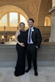 Wore as a bridesmaid at 29 wks pregnant. Typically I'm a Medium pre-pregnancy. XL was only size available. A bit loose in the straps, but worked fine. Probably could have fit L too. Good stretch but still thick and quality fabric. Length was perfect. I'm 5'7" and wore 2.5 in heels. - Leslie A.
